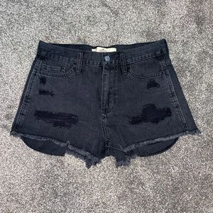 Hollister black high rise short shorts